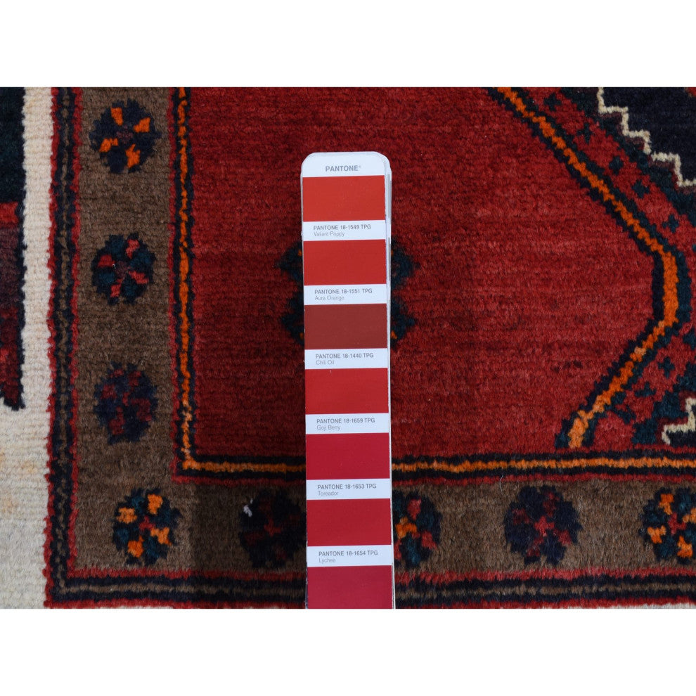 Maroon Red New Persian Pure Wool Hand Knotted Runner Rug 5'2" x 10'6"