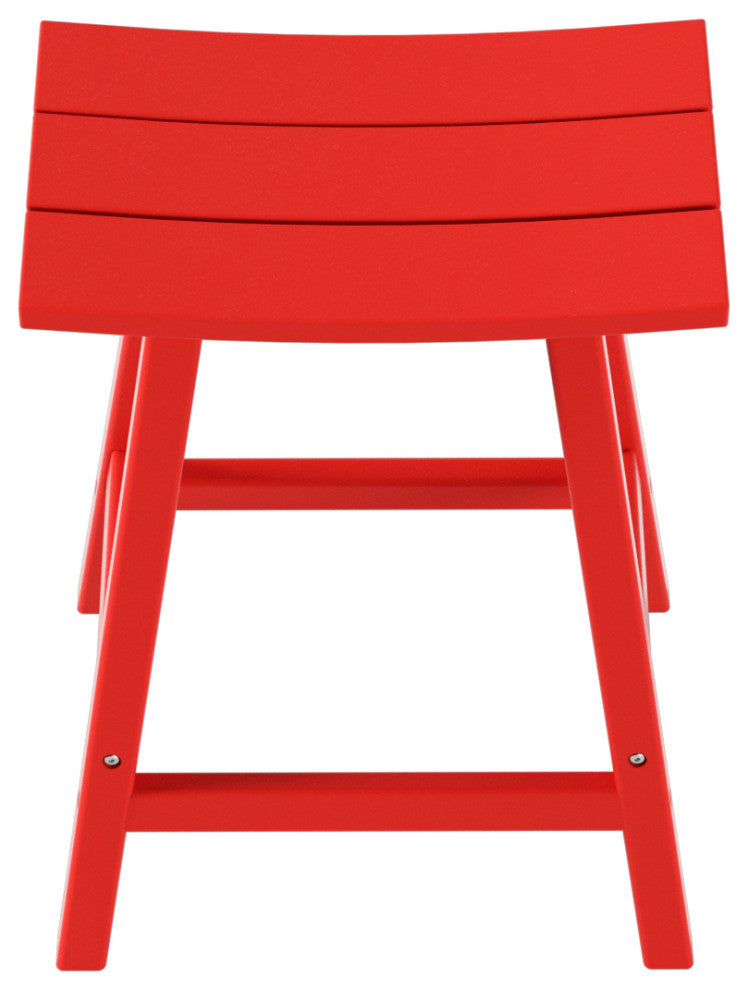 WestinTrends 24" Outdoor Patio Adirondack Plastic Counter Stool, Saddle Seat, Red