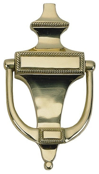 Rope Door Knocker 6-1/2", Polished Brass