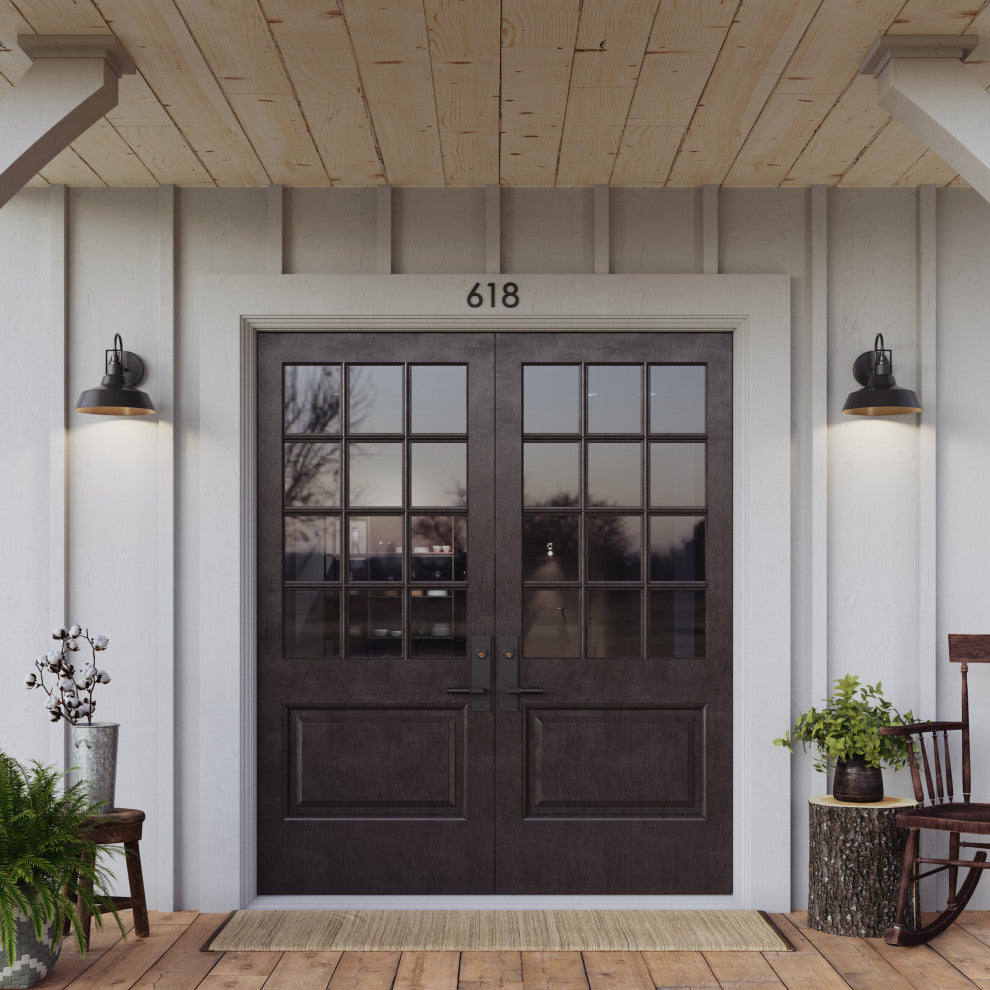 1 Light 10 in. Powder Coated Black Outdoor
