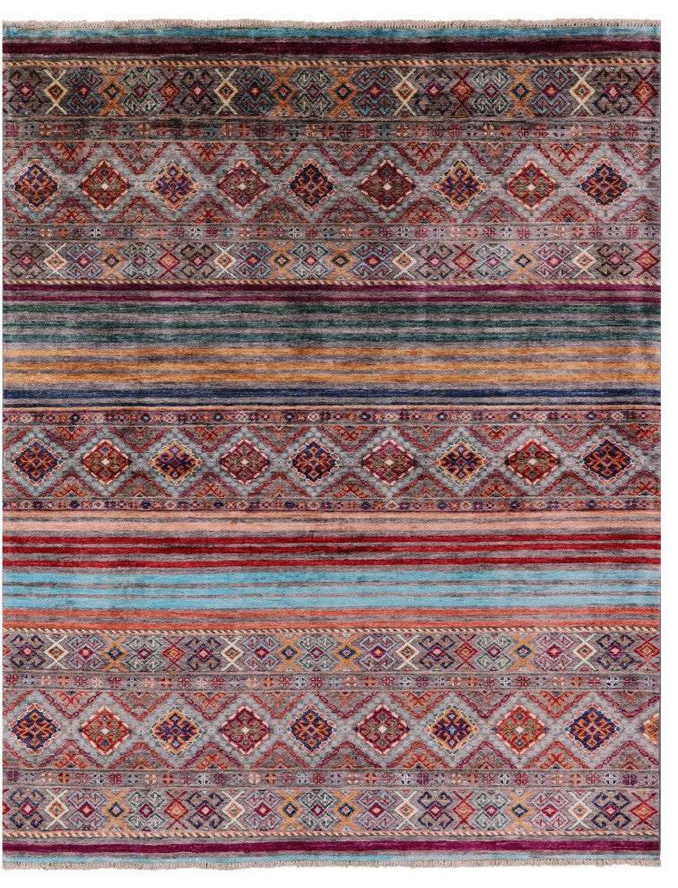 5' 2" X 6' 5" Hand-Knotted Khorjin Super Kazak Rug Q5472