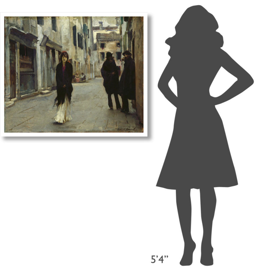 "Street in Venice, 1882" Digital Paper Print by John Singer Sargent, 38"x32"