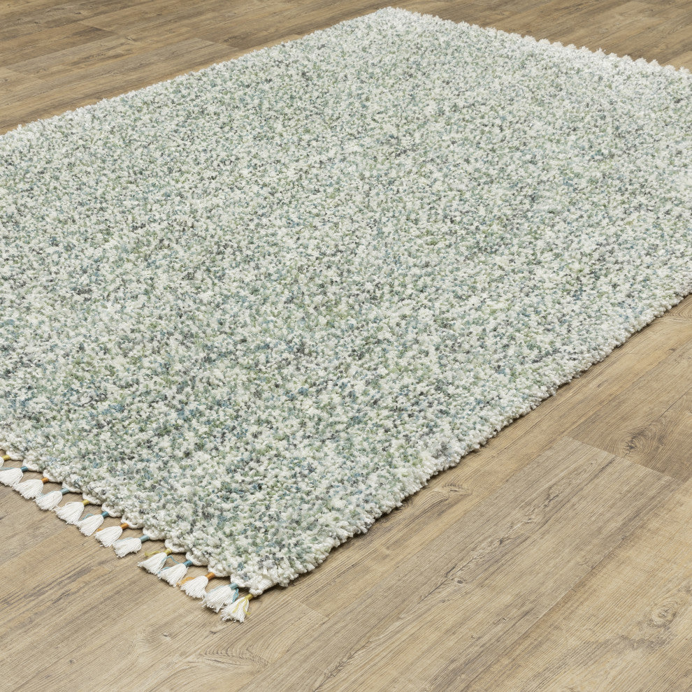 Aurora Stressing Light Blue/Ivory Indoor Area Rug, Blue, 7'10" x 10'10"