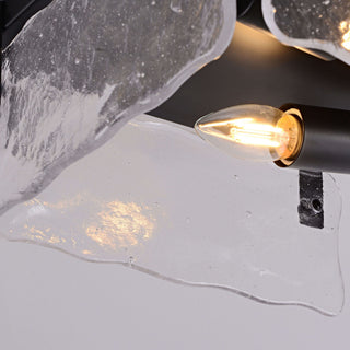 Ashley 11.8" Black 2-light Hand Crafted Glass Square Flush Mount