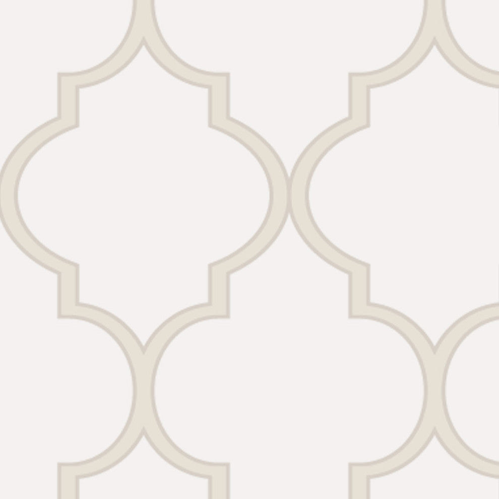 Moroccan Peel and Stick Vinyl Wallpaper, Beige, 24"x108"