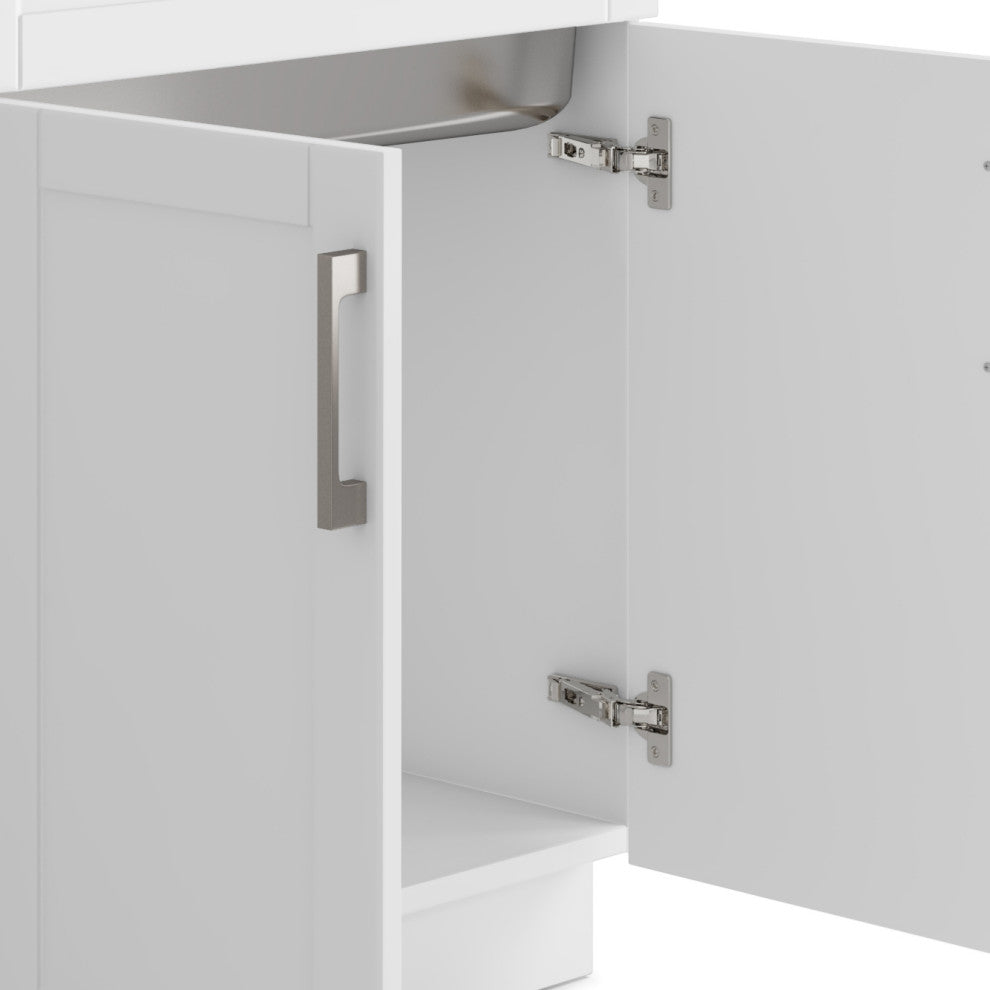 Hennessy Contemporary 24" Deluxe Laundry Cabinet, Faucet, White, 28"
