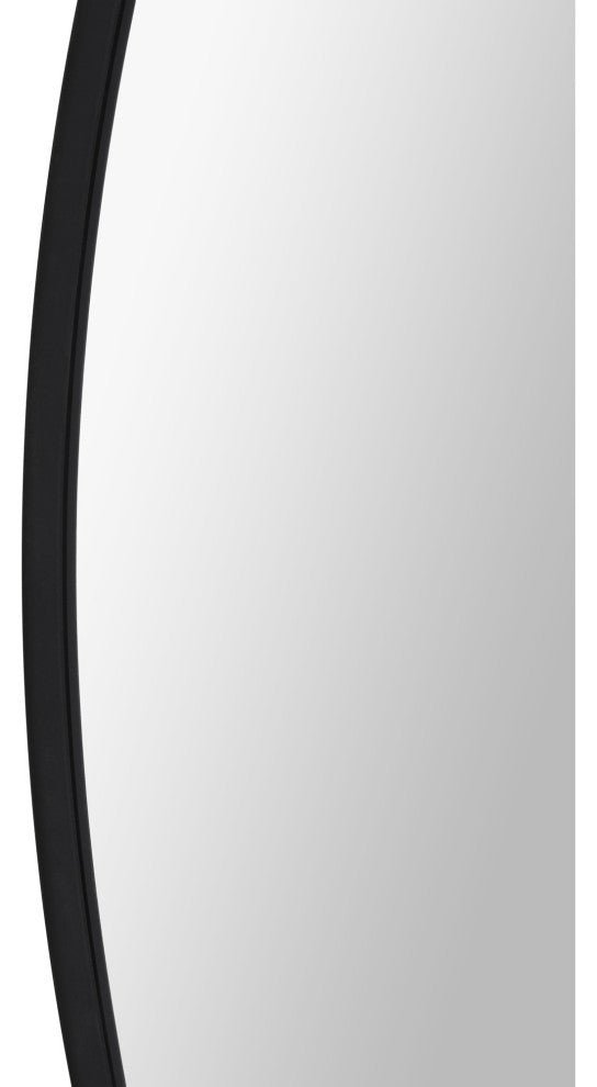 Posadas 36" Round Iron Matte Black Framed Wall Mirror