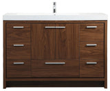 Walker 48" Single Bathroom Vanity, Walnut