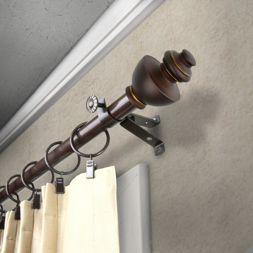 Madalena 13/16 inch dia. Curtain Rod, Cocoa, 66-120"