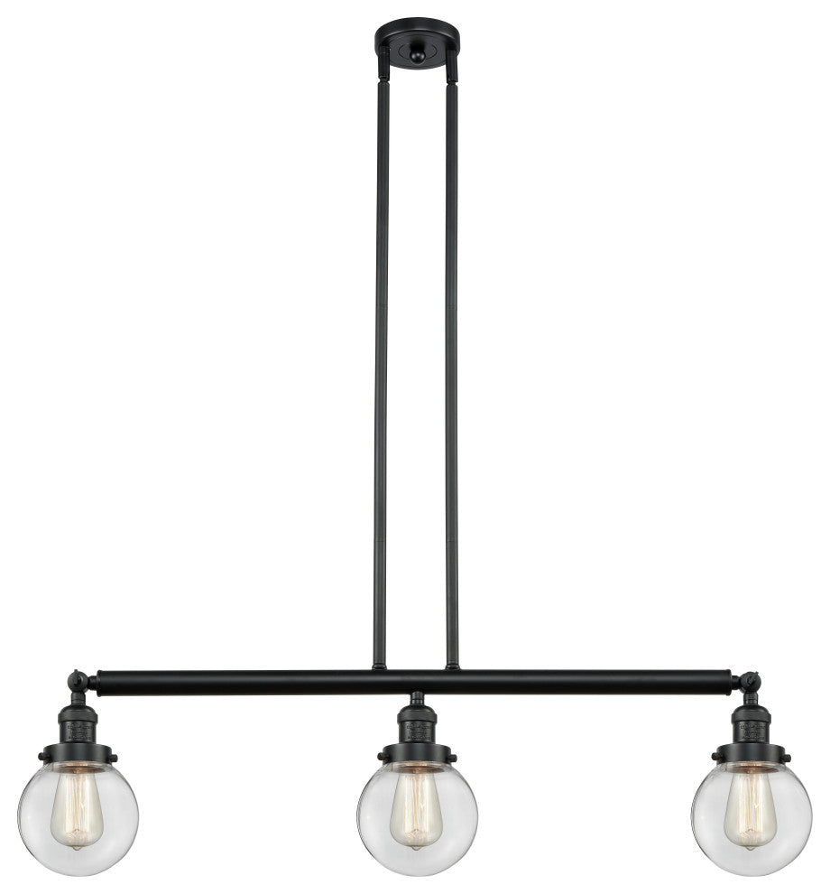 Innovations 213-Bk-S-G202-6-Led 3 Light Dimmable Led 38" Island Light