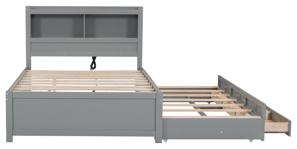 Gewnee Full Size platform bed with trundle