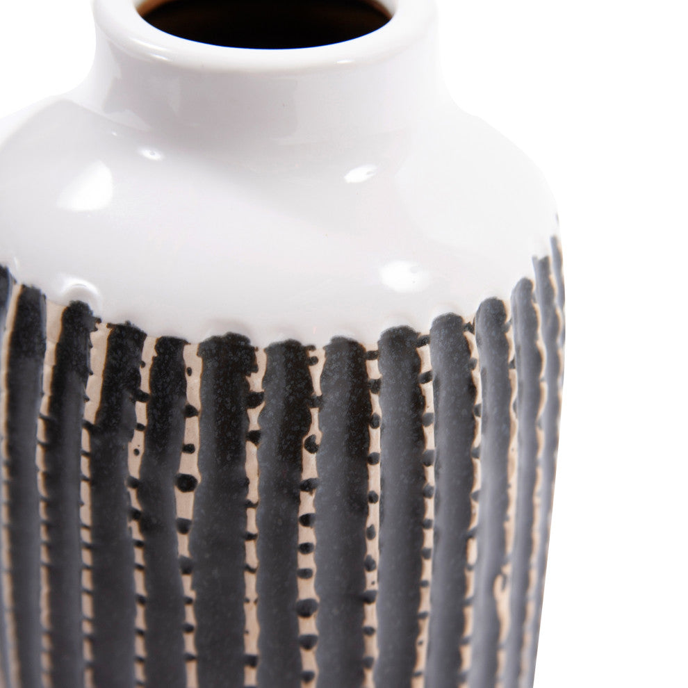 Terra Striped Stoneware Vase, Large