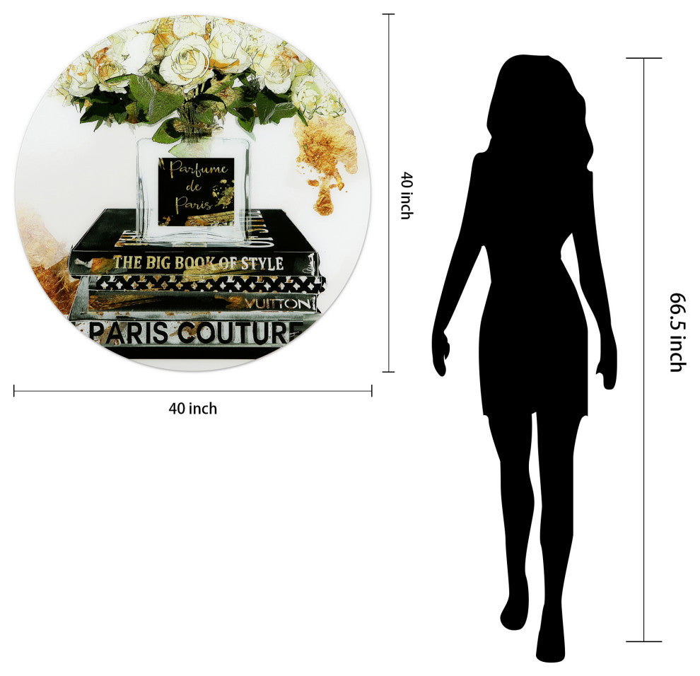 "Big Book of Style" Frameless Free Floating Tempered Glass Panel Graphic Art