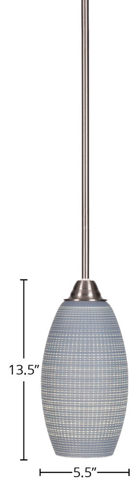 Paramount 1-Light Mini Pendant, Brushed Nickel, 5.5" Gray Matrix Glass
