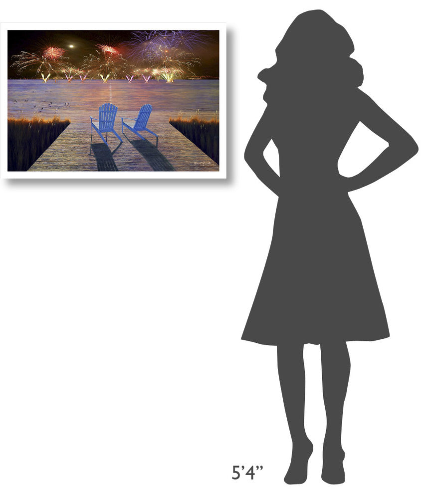 "Fireworks Over Idle Hour" Digital Paper Print by Diane Romanello, 32"x22"