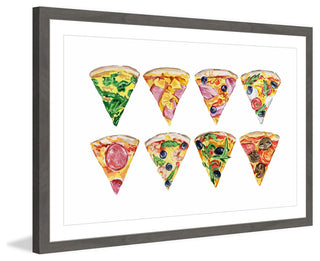 "Pizza Styles" Framed Painting Print, 18"x12"