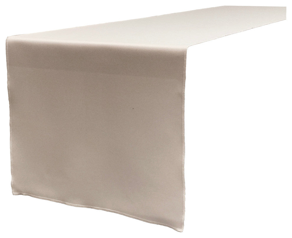 LA Linen Polyester Poplin Table Runner 14"x108", Light Gray