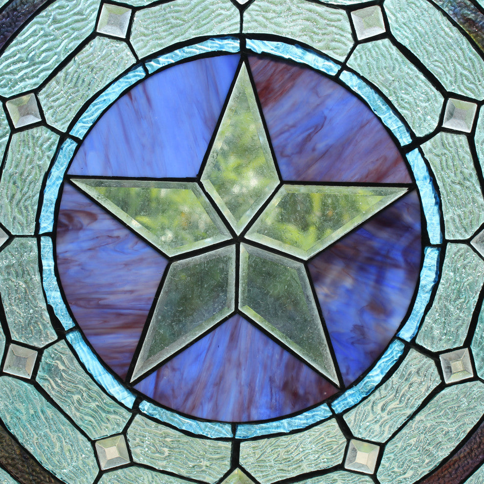 Chloe Lighting Lonestar Tiffany-Style Round Window Panel 24" Height