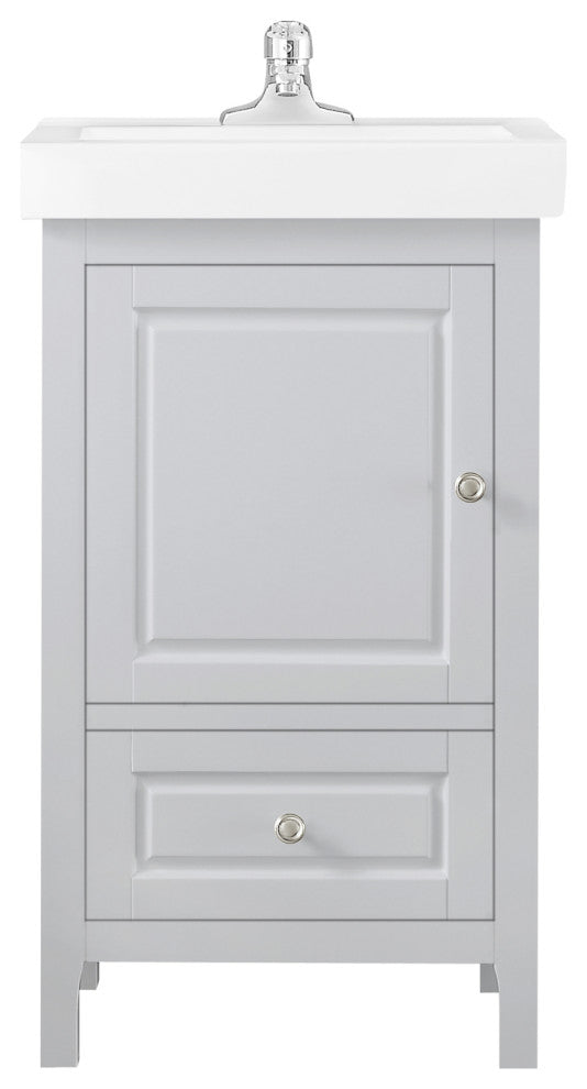 Balvin Single Vanity With Porcelain Top, 20", Dove Gray
