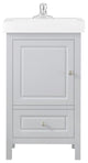 Balvin Single Vanity With Porcelain Top, 20", Dove Gray