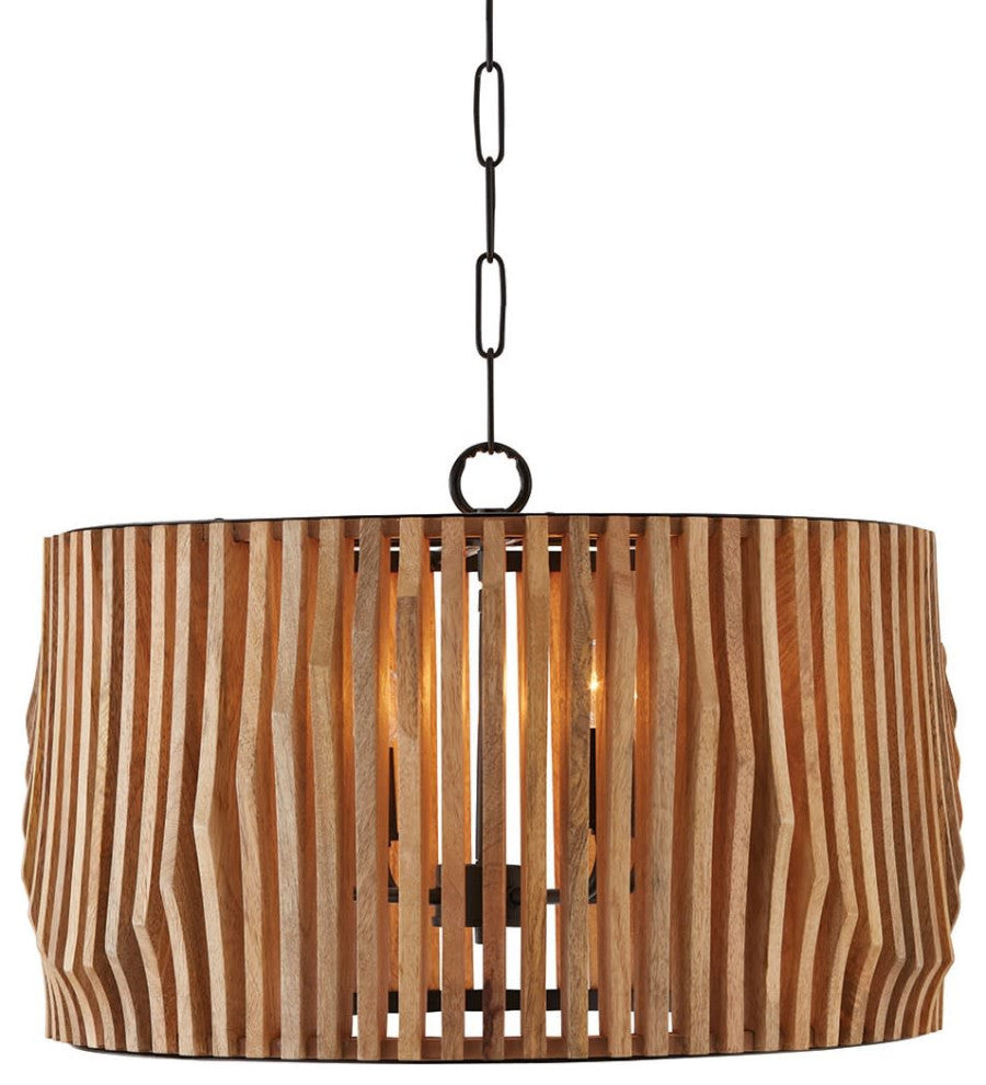 Capital Lighting 344642 Archer 4 Light 24"W Drum Chandelier - Light Wood /