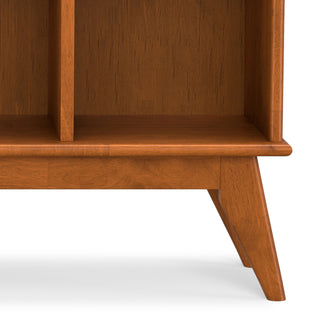 Draper Solid Hardwood Mid Century 8 Cube Storage Sofa Table, Teak Brown