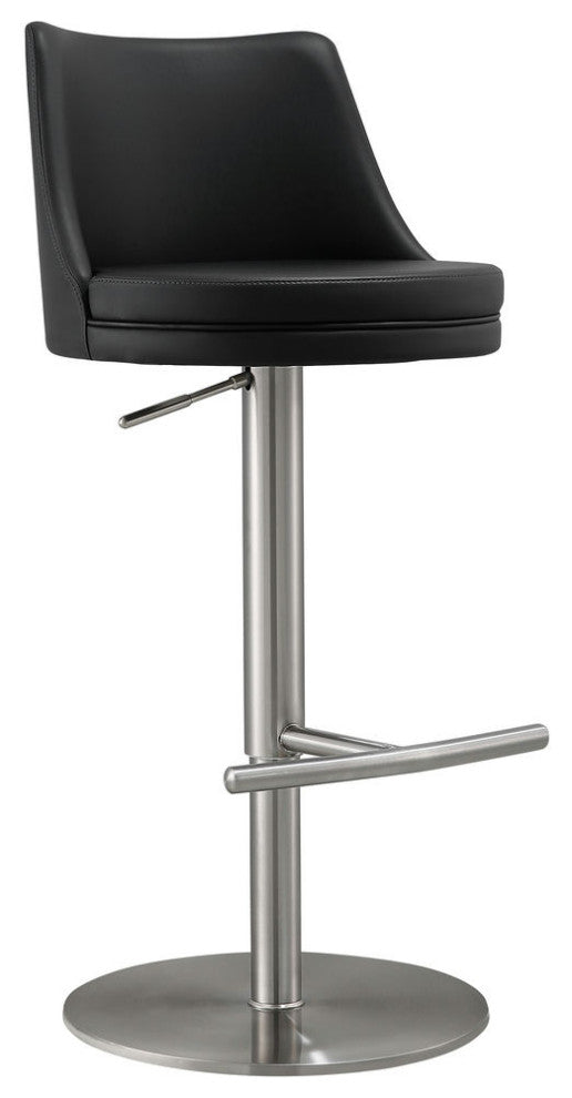 Reagan Black and Silver Adjustable Stool