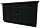 Modern Extra Wide Kitchen Island With Trash Bin Storage, Black