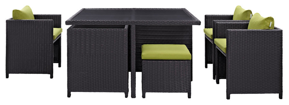 Espresso Peridot Inverse 9-Piece Outdoor Patio Dining Set