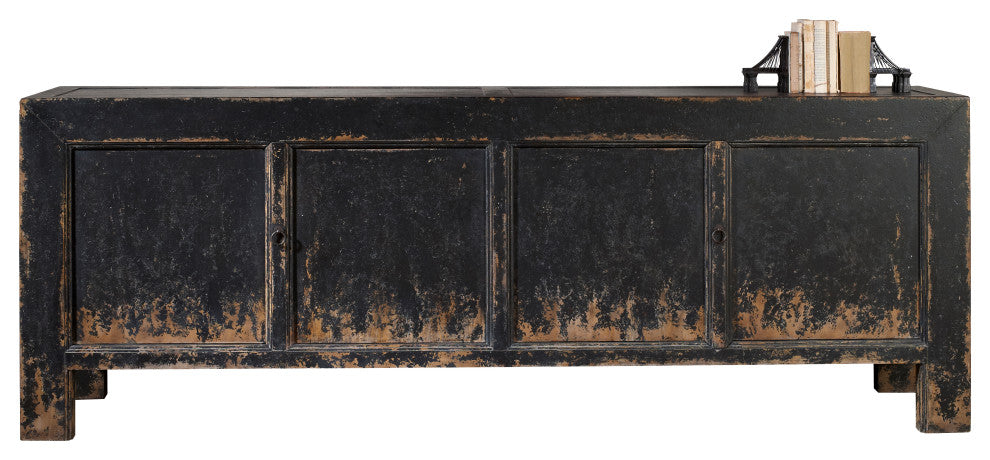 Shiyan 4 Door Chest - Ebony Finish