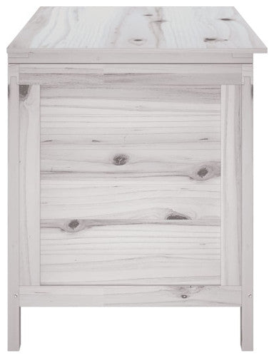vidaXL Patio Storage Box Outdoor with Lid for Garden Tools White Solid Wood Fir