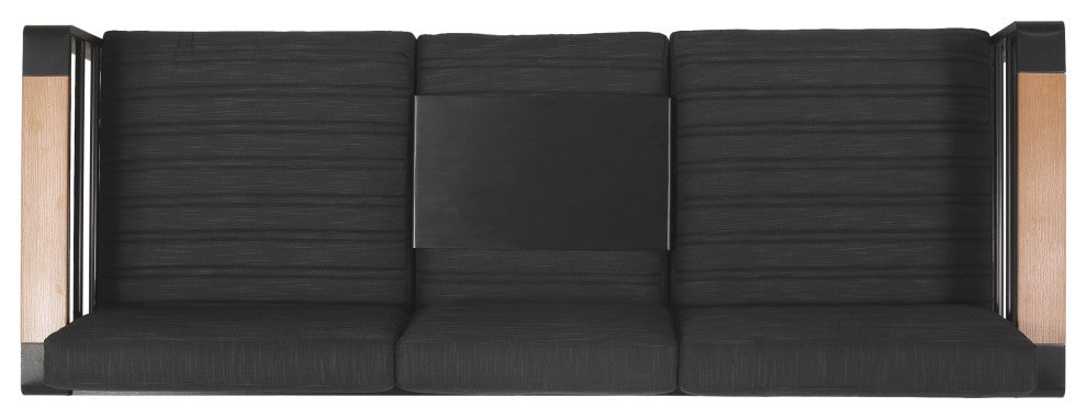 Neffs Outdoor Aluminum 3 Seater Sofa with Water Resistant Cushions