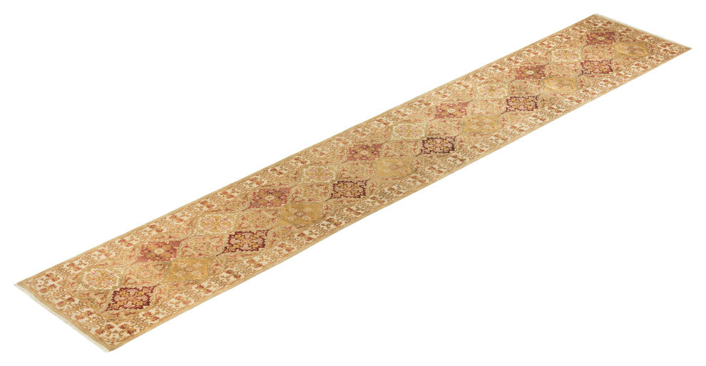 Mogul, One-of-a-Kind Hand-Knotted Runner Ivory, 2'7"x15'1"