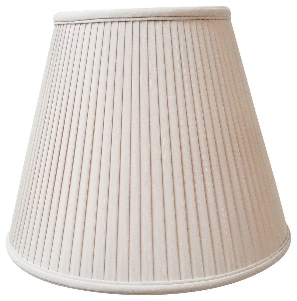 Deep Empire Side Pleat Basic Lampshade, Beige, 8"x14"x11"