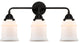 288-3W-BK-G181 Canton 3 Light 24" Bath Vanity Light, Matte Black