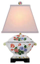Floral Chinese Porcelain Tureen Table Lamp 18.5"
