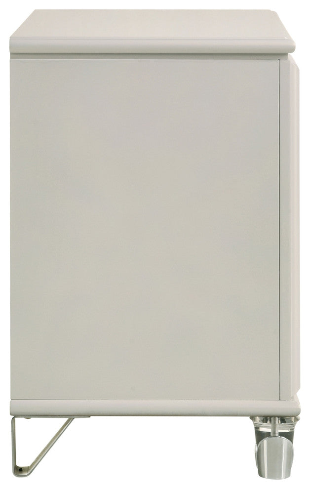 Olivia 2-drawer Nightstand Bedside Table Pearl White