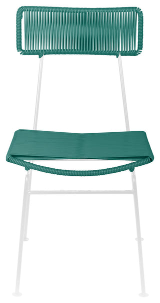 Hapi Indoor/Outdoor Handmade Dining Chair, Turquoise on White