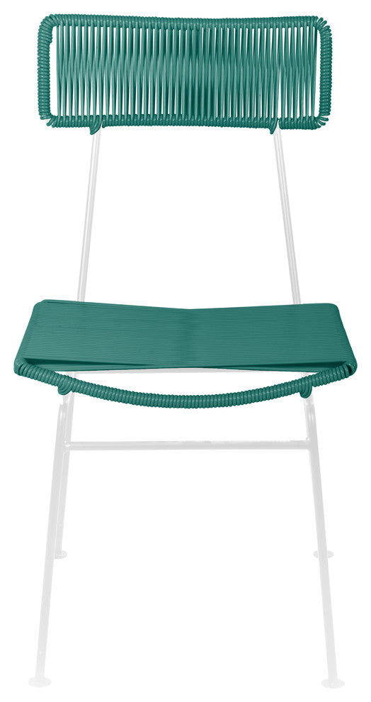 Hapi Indoor/Outdoor Handmade Dining Chair, Turquoise on White