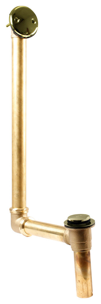 Direct Connect Overflow with Tip-Toe Trim and 2-Hole Overflow Cover, Polished Brass