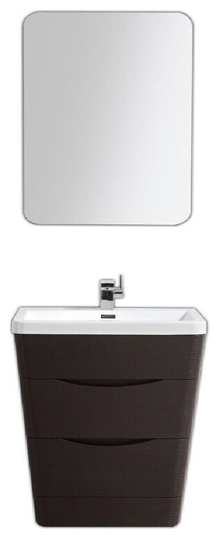 Eviva Victoria 32 Chestnut Modern Bathroom Vanity White Integrated Acrylic Sink