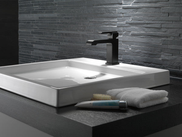 Delta Ara Single Handle Bathroom Faucet, Matte Black, 567LF-BLLPU