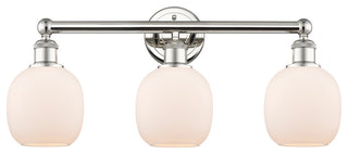 Belfast 3-Light 24" Bath Vanity Light, Polished Nickel, Matte White