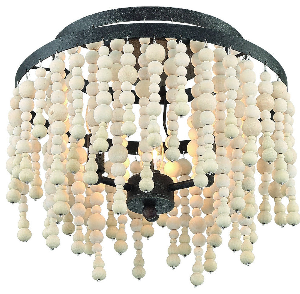 Crystorama POP-A5073-FB, 3-Light Ceiling Mount, Forged Bronze