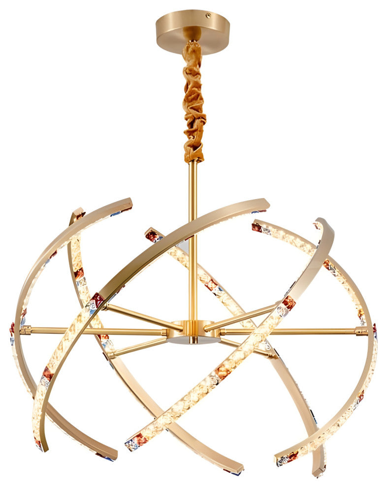 Arnasco | Creative Spherical Copper Crystal Chandelier, Colorful, 26''