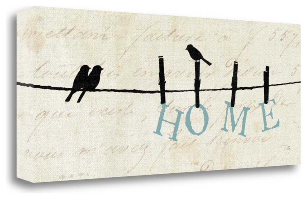 "Birds On A Wire - Home" By Alain Pelletier, Giclee Print on Gallery Wrap Canvas