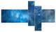 Clear Blue Starry Fractal Sky, Abstract Canvas Art Print, 60"x32", 5 panels