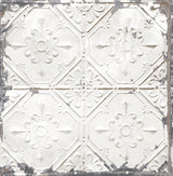 Tin Ceiling Tile Wallpaper, White, Bolt