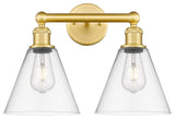 Berkshire 2-Light 17" Bath Vanity Light, Satin Gold Finish, Clear Shade