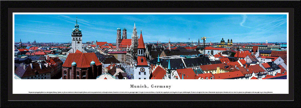 Munich Skyline Panoramic Poster, Germany-Series 2 , Select Frame